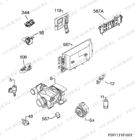 Взрыв-схема посудомоечной машины Rex Electrolux TP1003R5N - Схема узла Electrical equipment 268